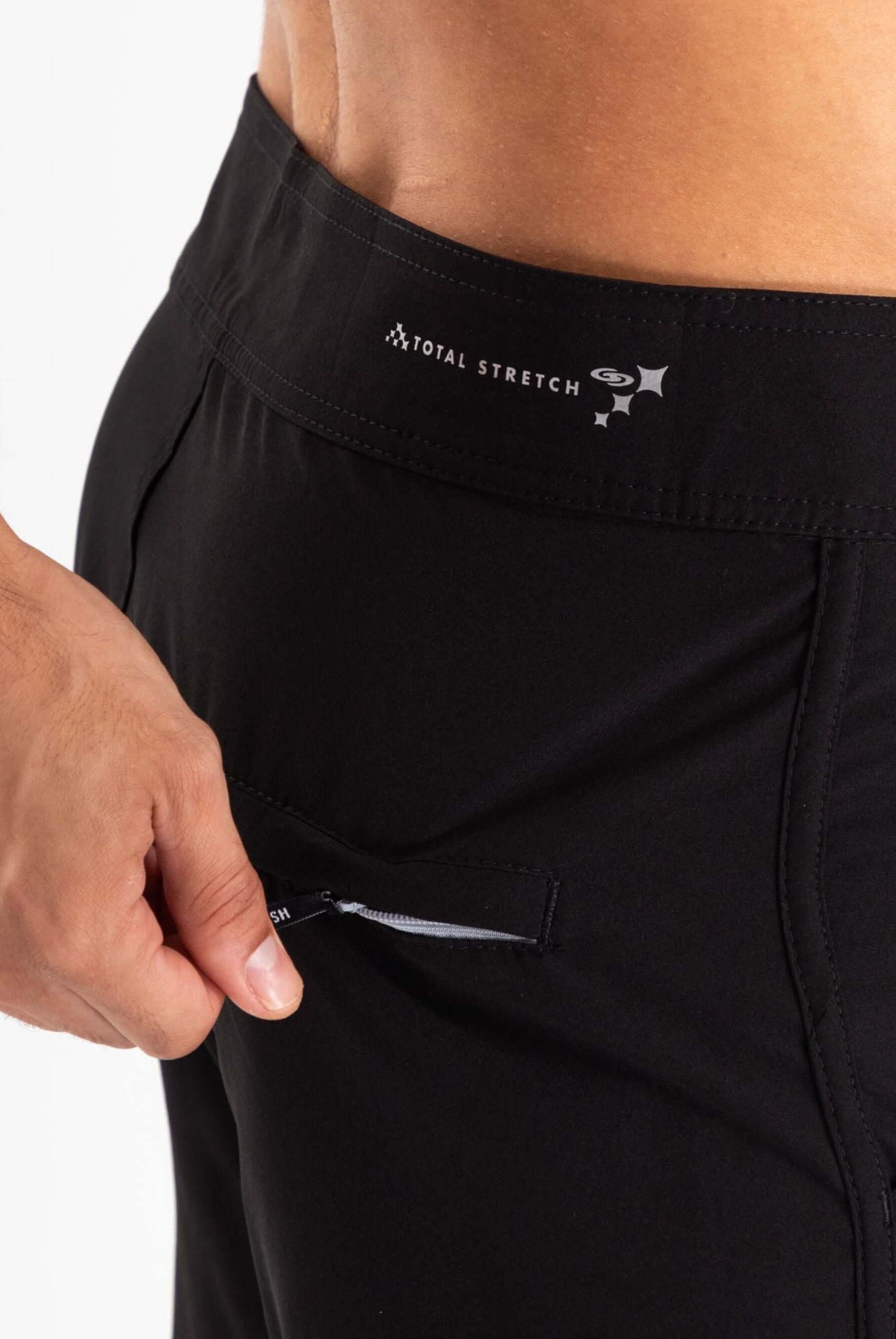 Comfortable Boardwalk New Basic shorts by Greenish with total stretch and secure zipper pocket.