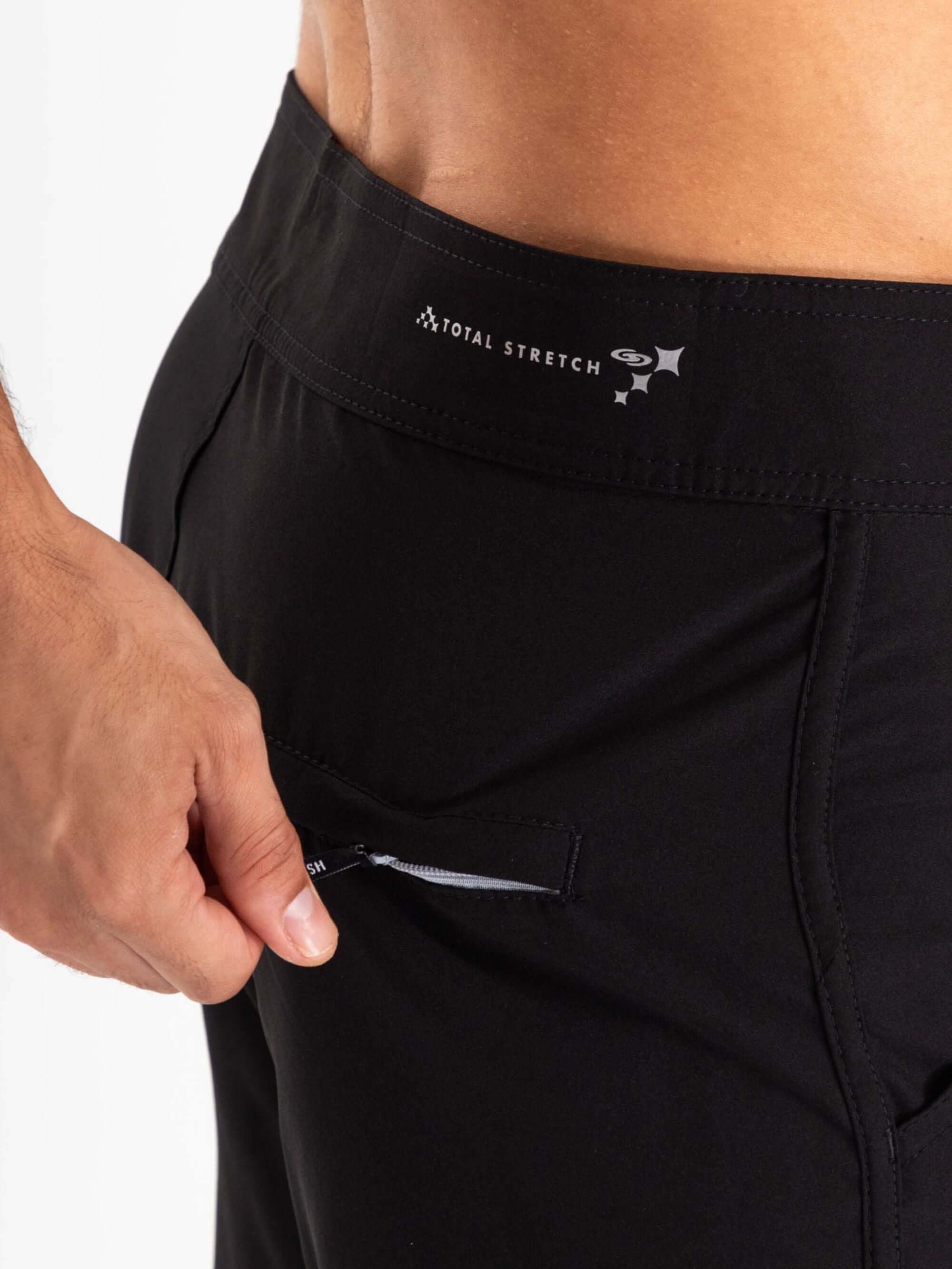 Comfortable Boardwalk New Basic shorts by Greenish with total stretch and secure zipper pocket.