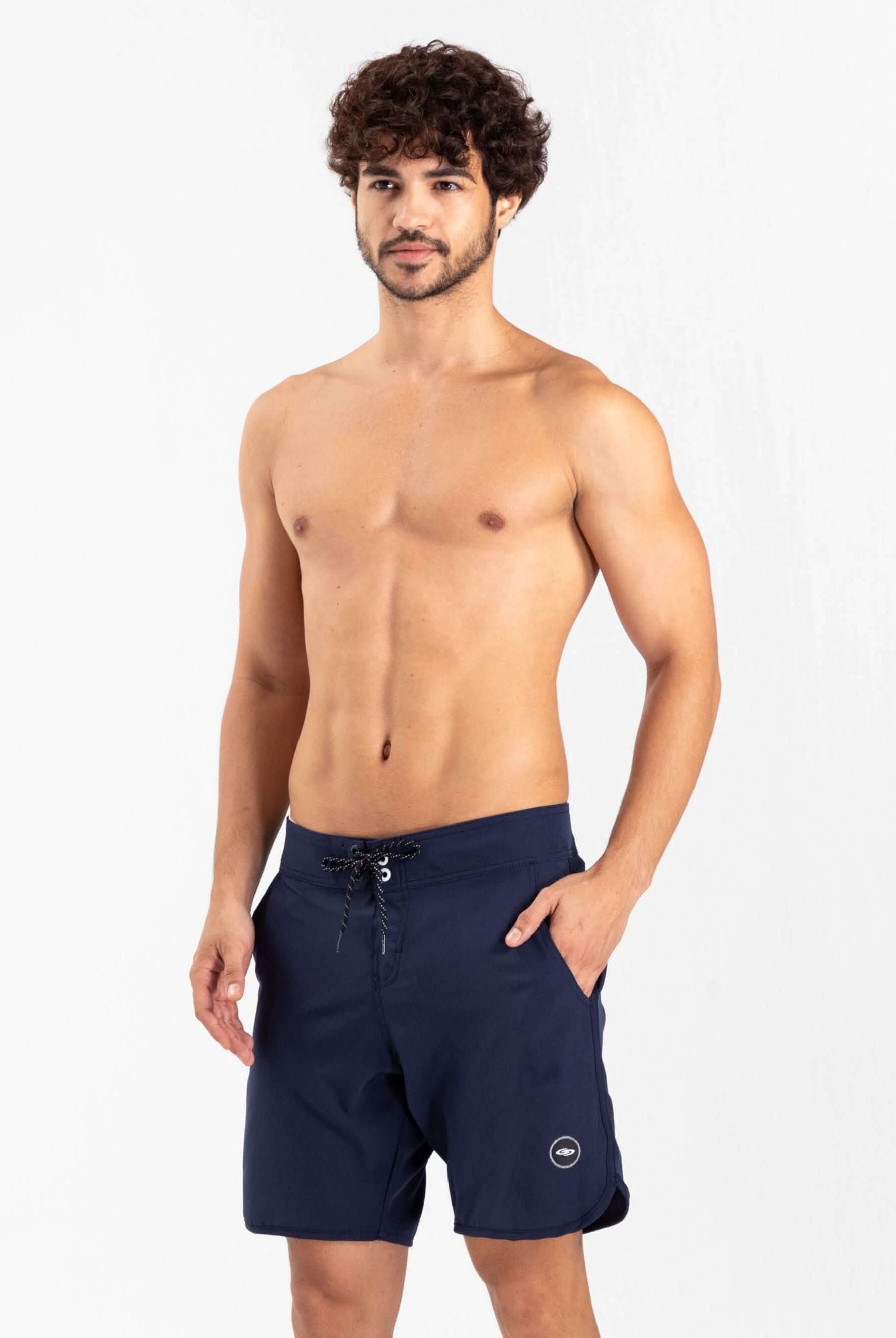 Boardwalk New Basic Azul Marinho by Greenish, a comfortable swimwear choice for daily activities, featuring an anatomical waistband.