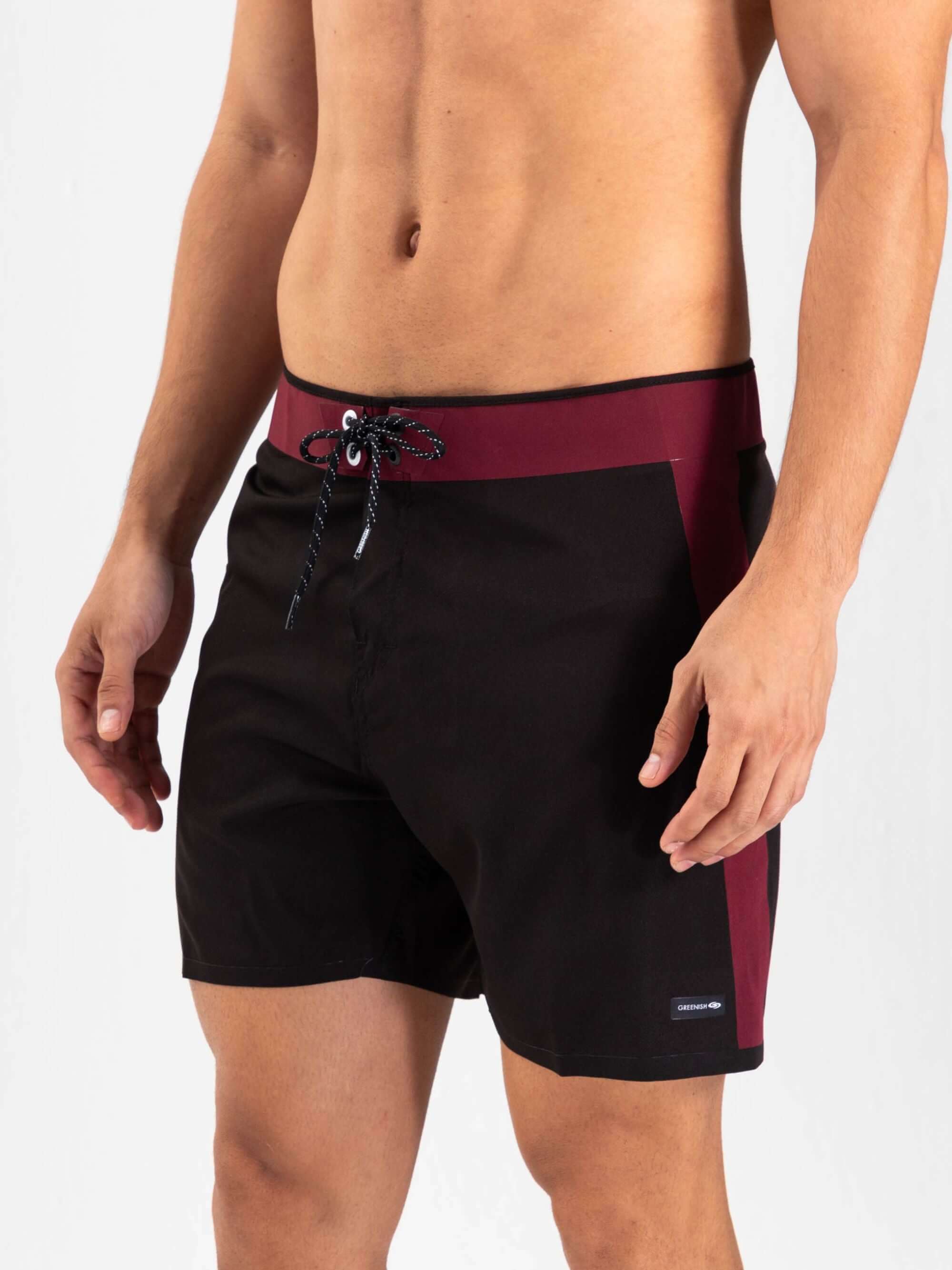 Boardshort Ultralight II Color II - Preto da Greenish, leve e confortável, ideal para esportes, com cós regulável.
