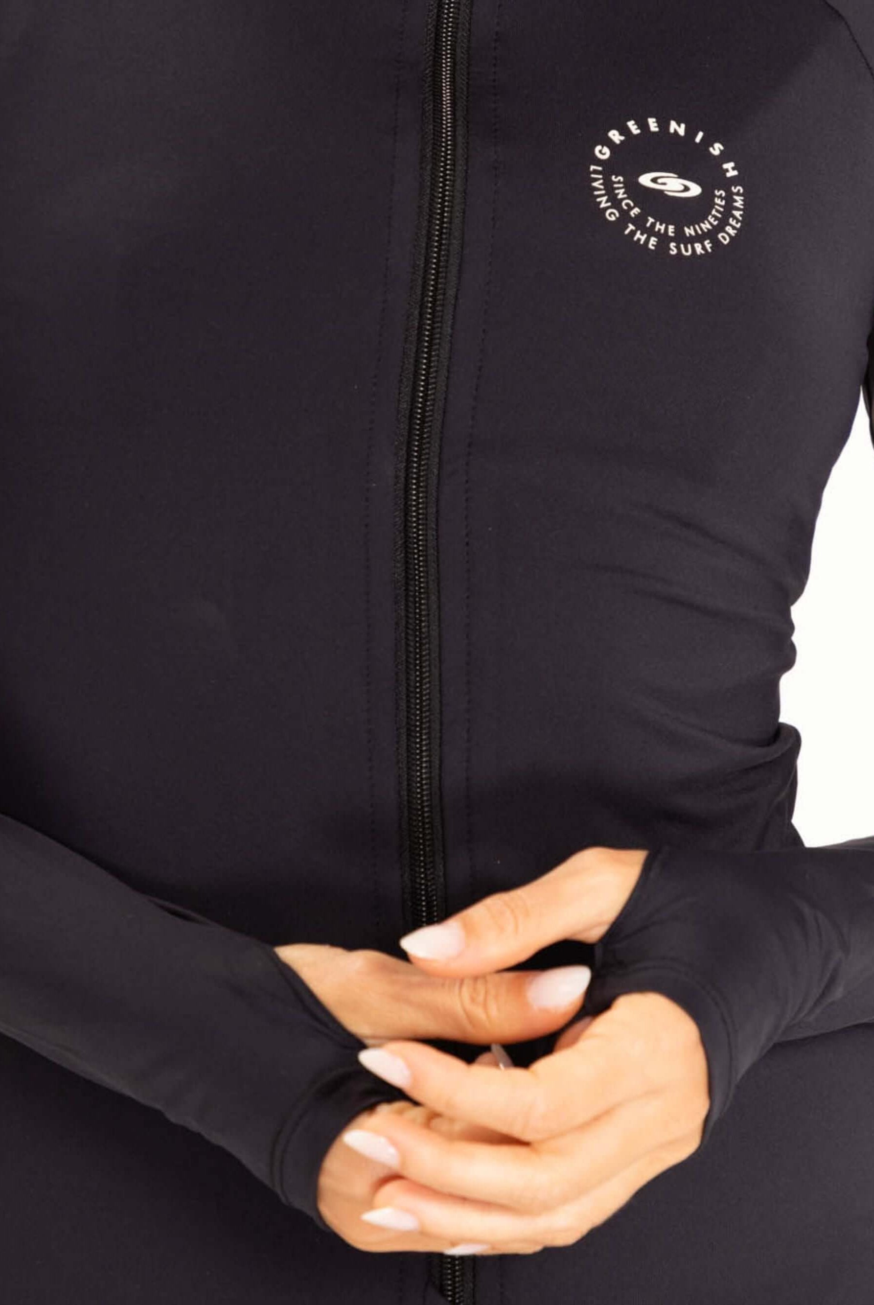 Colete feminino Adventure Black da marca Greenish, ideal para atividades ao ar livre e surf.