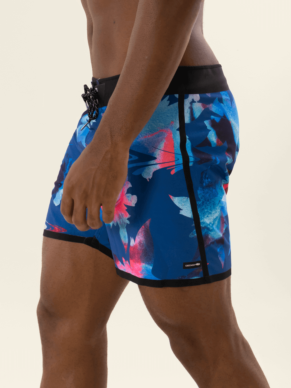 Bermuda de praia Ultralight II Flores Azul da Greenish, ideal para esportes aquáticos, com tecnologia de alta performance.