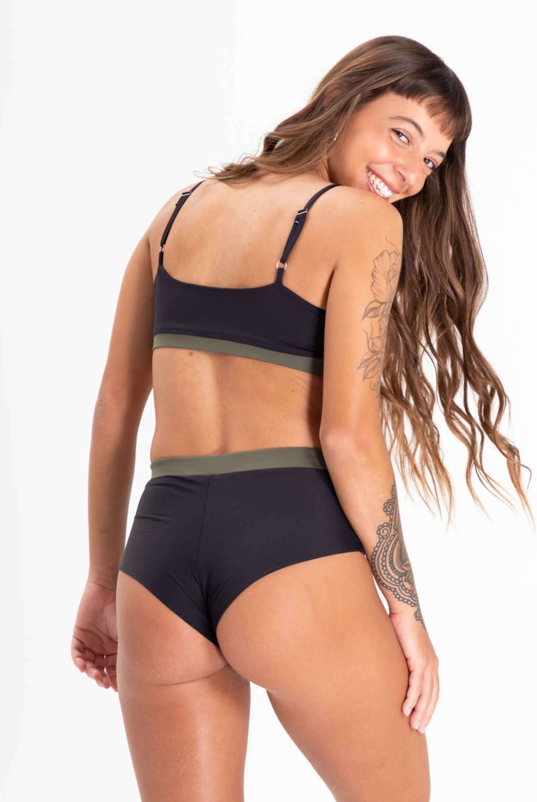 Sutiã Biquini Jami Active Preto da Greenish, com alças reguláveis e design confortável, perfeito para praia.