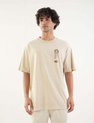 Camiseta oversized beige Feel the Sun da Greenish, com estampa original e modelagem soltinha para estilo despojado.