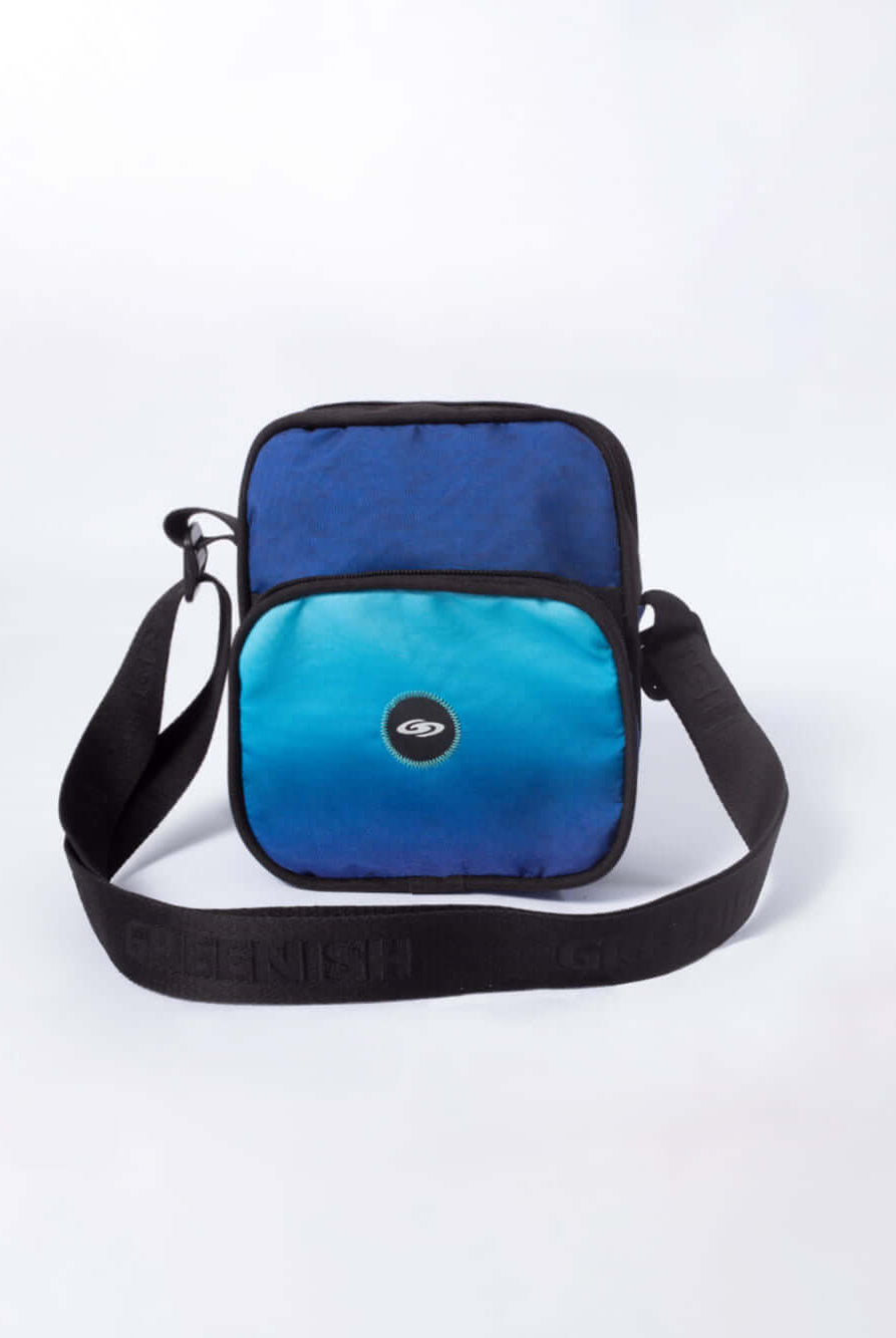 Greenish BAG FADED BLOCKS - AZUL with a stylish blue gradient design, perfect for everyday use.