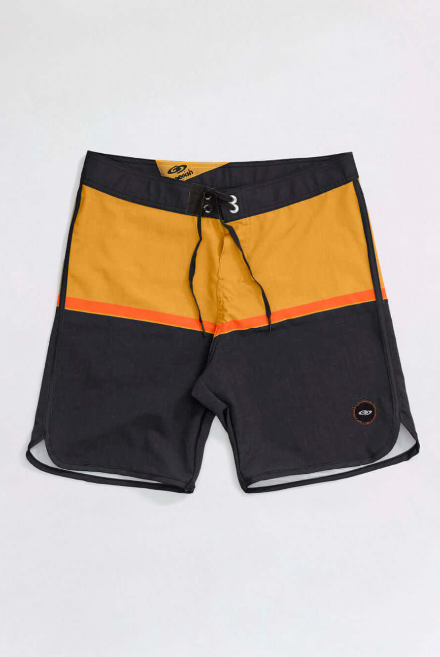 Boardshort Adventures Amarelo by Greenish, featuring a comfortable fit and stylish design.