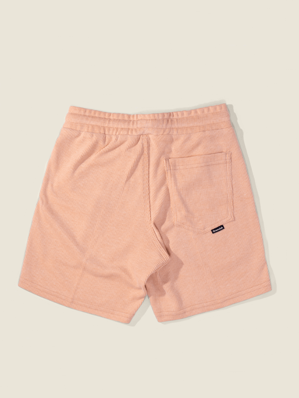 Bermuda Tricot Heaven da Greenish, cor amarelo, em tecido canelado, visual da parte de trás.