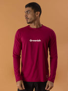 Camisa UV Basic Bordo da Greenish, ideal para proteção solar em esportes ao ar livre.