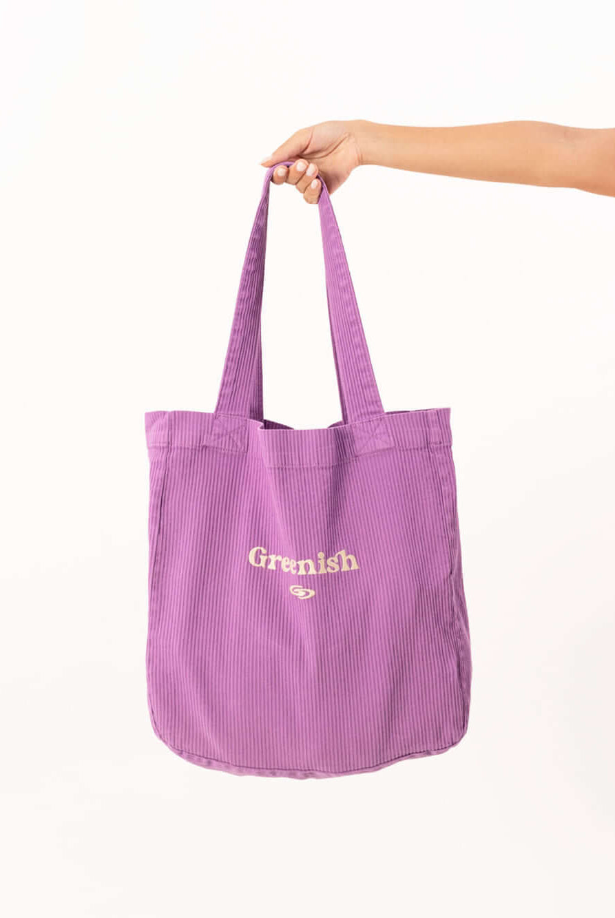Bolsa Clara Roxa da Greenish com alças grossas e bordado, ideal para um look jovem e despojado.
