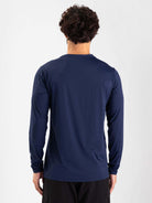 Camisa UV manga longa masculina azul marinho Greenish, ideal para atividades ao ar livre e proteção solar.