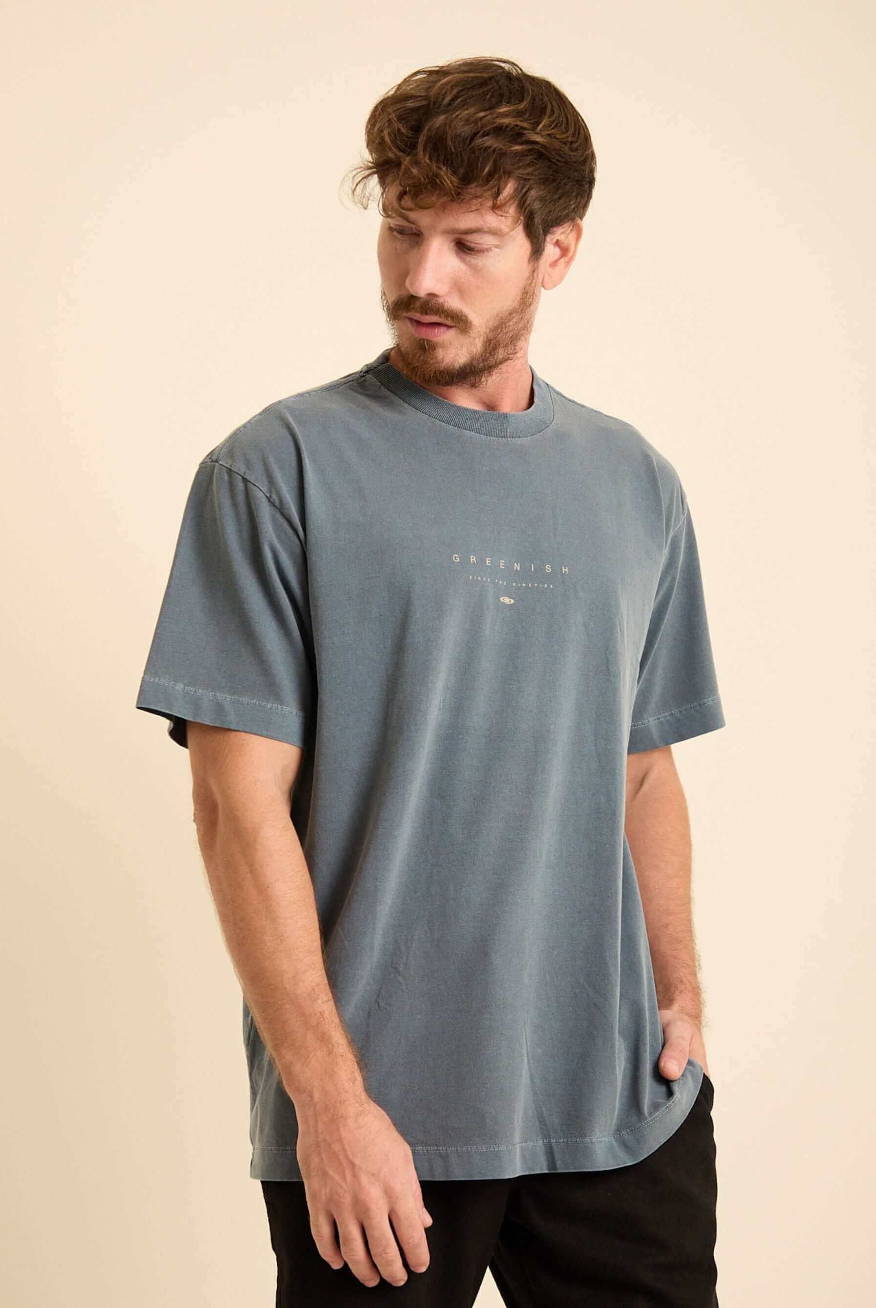 Camiseta Stone Oversized Grnsh - Azul Marinho