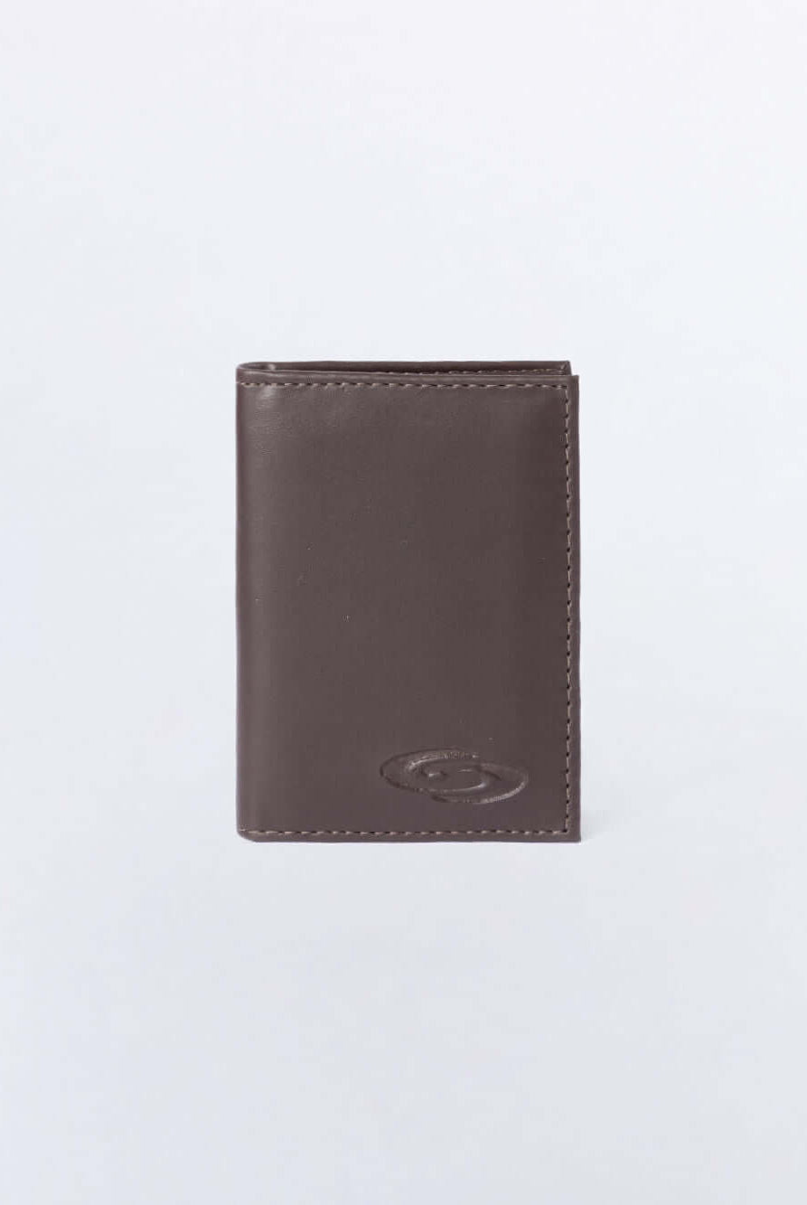 Carteira logo marron da Greenish, couro de alta qualidade, design elegante e durável.