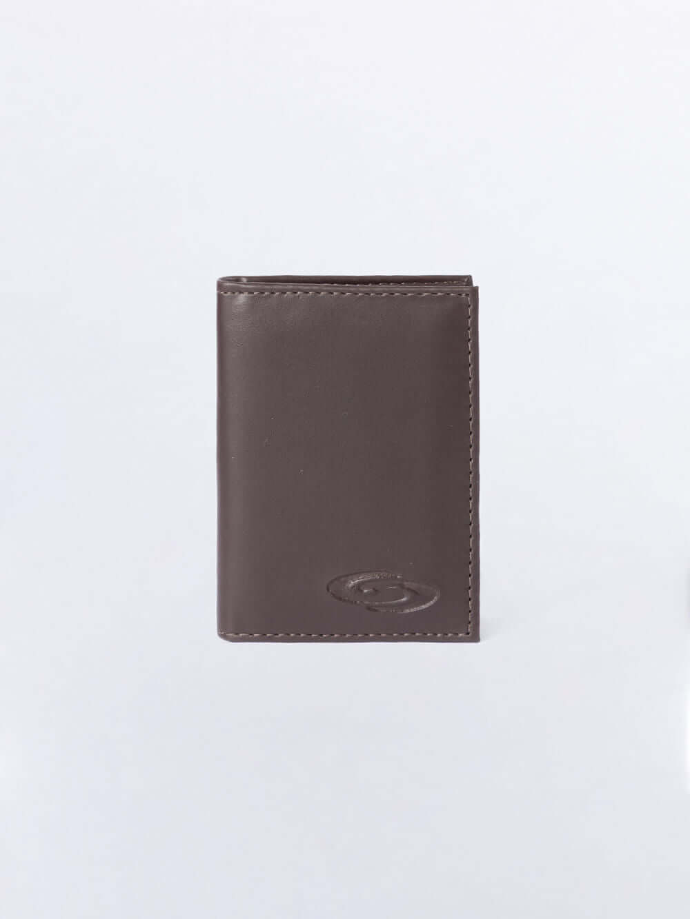 Carteira logo marron da Greenish, couro de alta qualidade, design elegante e durável.