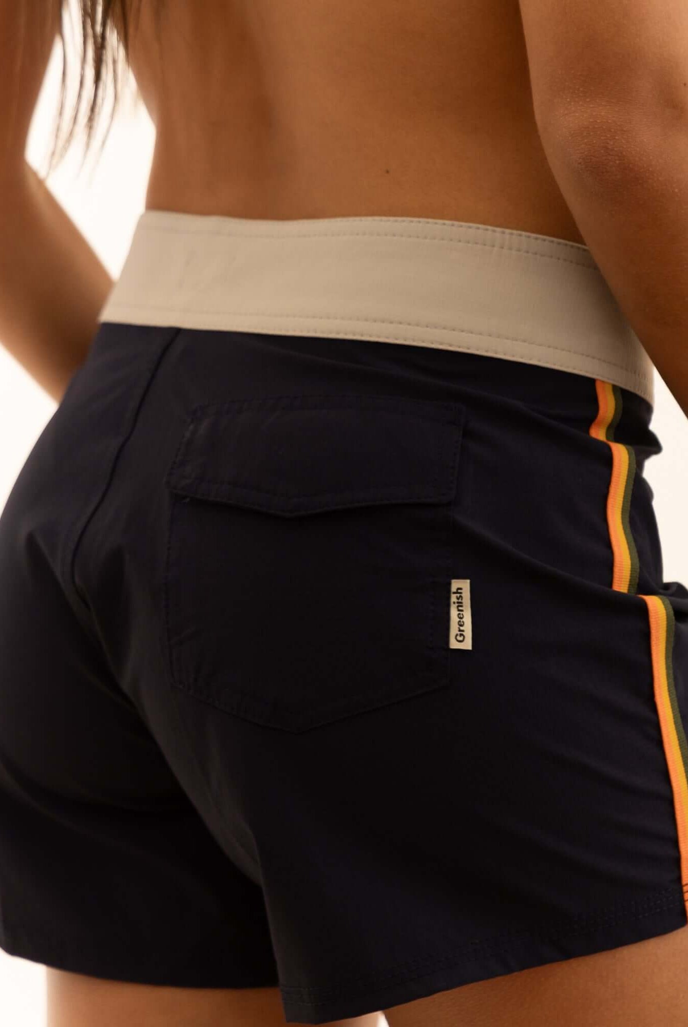 Boardshort Grnsh - Azul Marinho by Greenish, featuring a stylish design with short length and lace-up front closure for versatility.