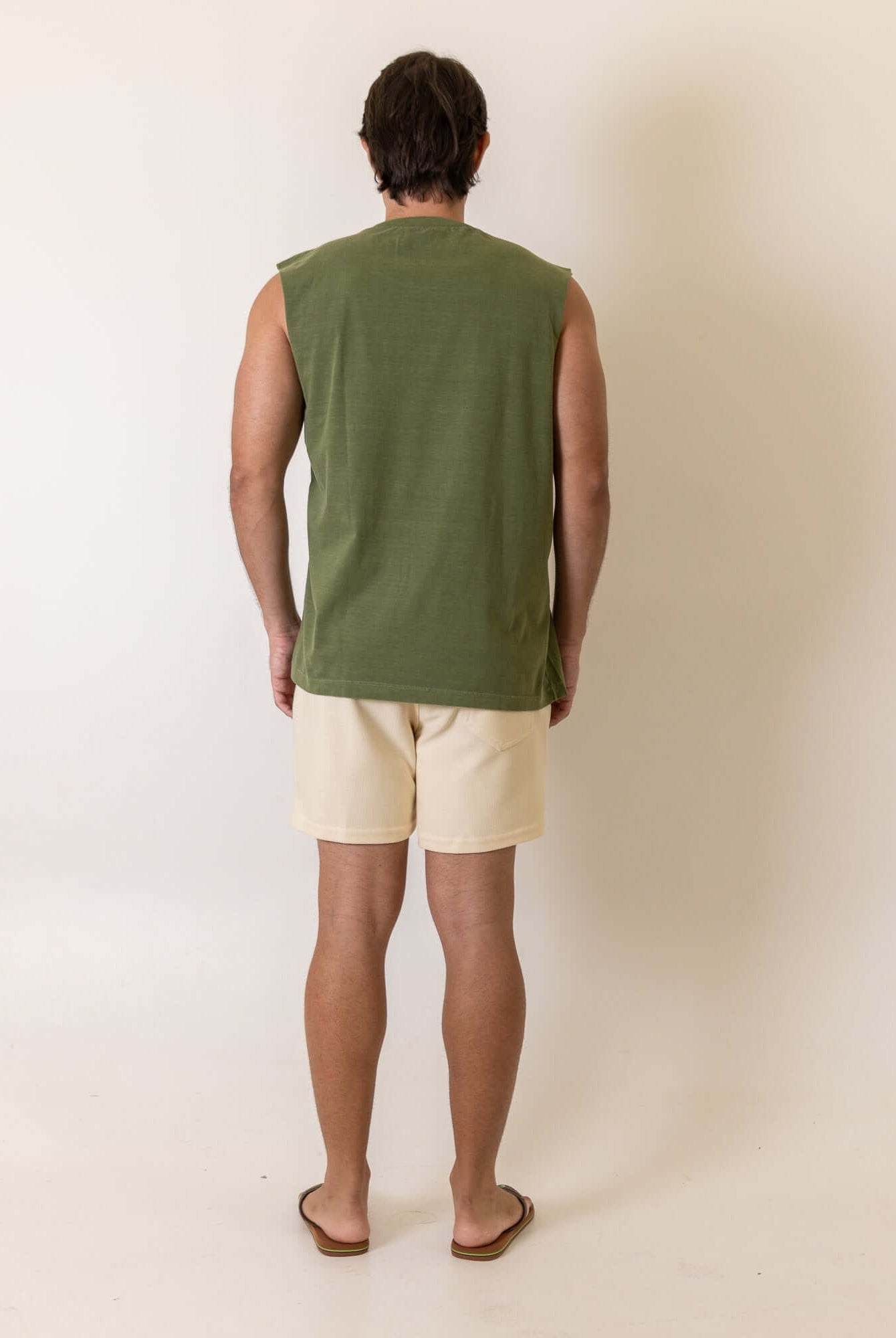 Back view of Greenish brand Regata Larga Tropical Terapy - Verde tank for men