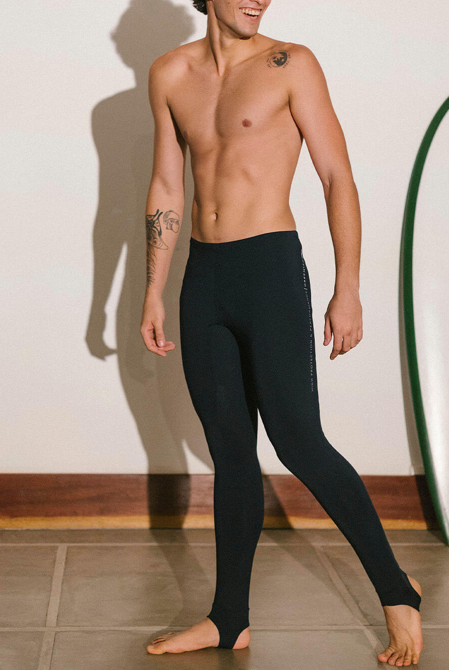 Calça Sport Lycra UV Performance preta da Greenish, ideal para atividades esportivas e proteção solar.