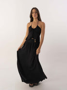 Saia longa preta da marca Greenish, estilo elegante e confortável para qualquer ocasião.