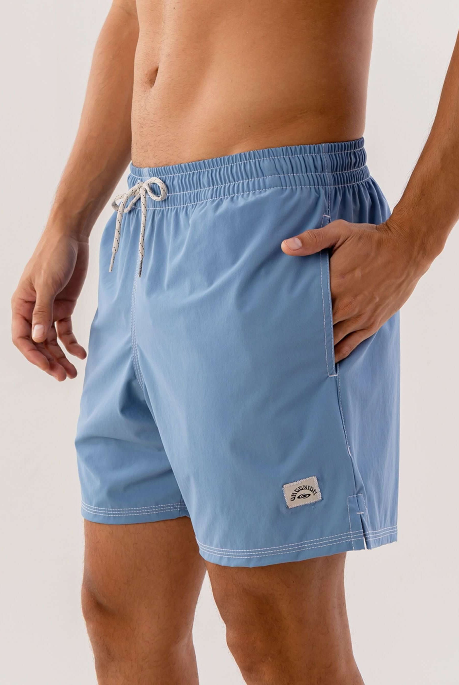 Short Volley Vintage Seekers Azul Indigo da Greenish - Confortável, prático e com bolsos, ideal para o dia a dia.