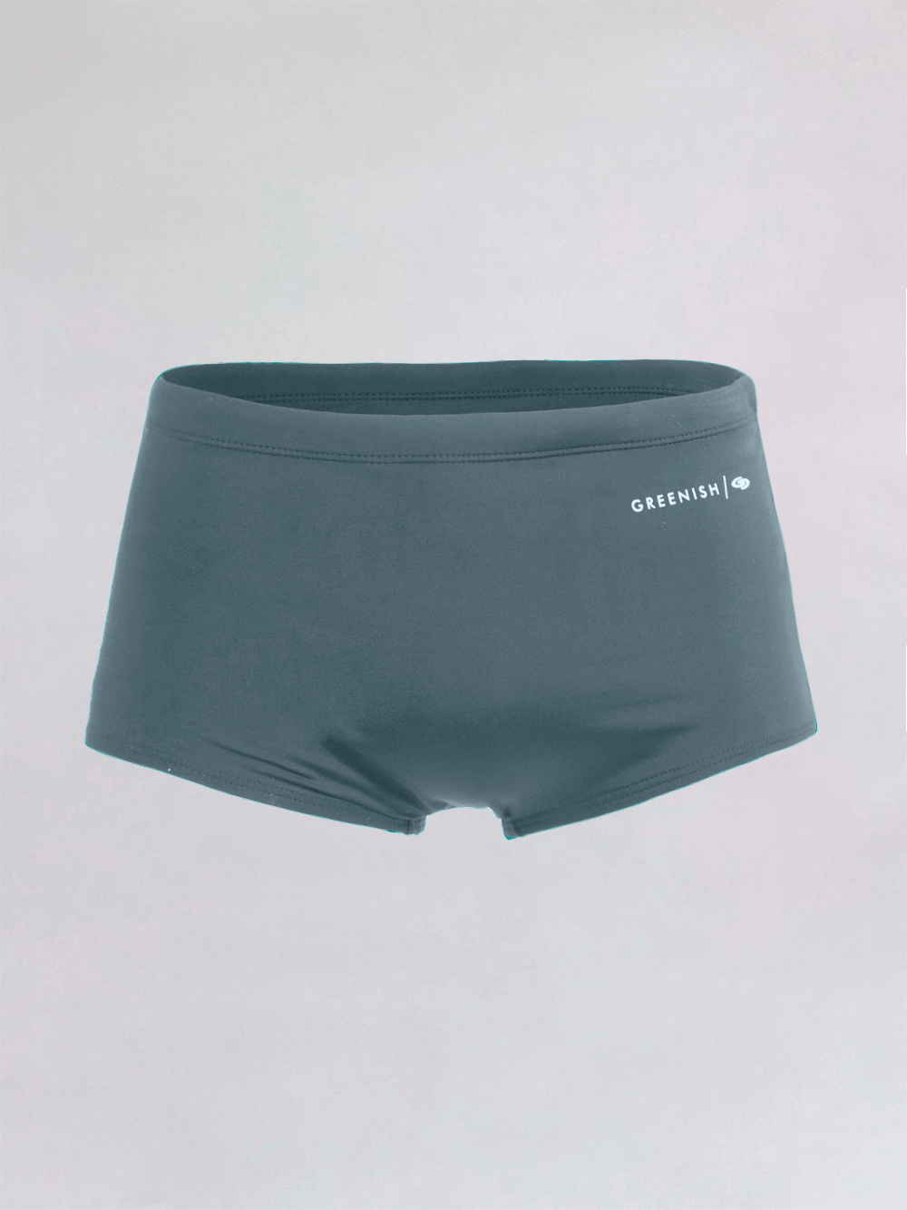 Sunga Larga Up Logo Greenish na cor cinza, confortável e com forro que evita acúmulo de areia.