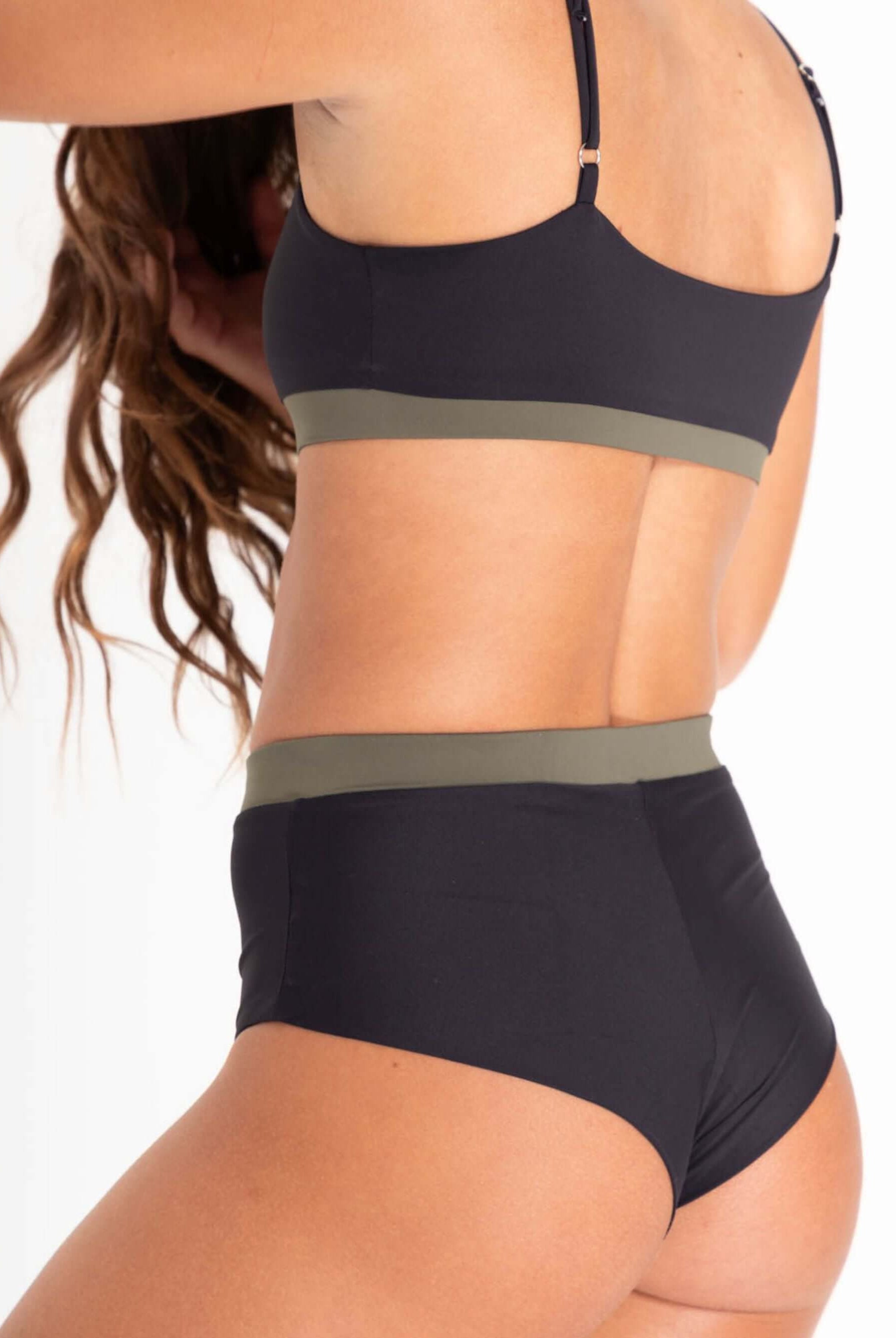 Sutiã biquíni Jami Active da Greenish, na cor preta, com alças reguláveis e design confortável.