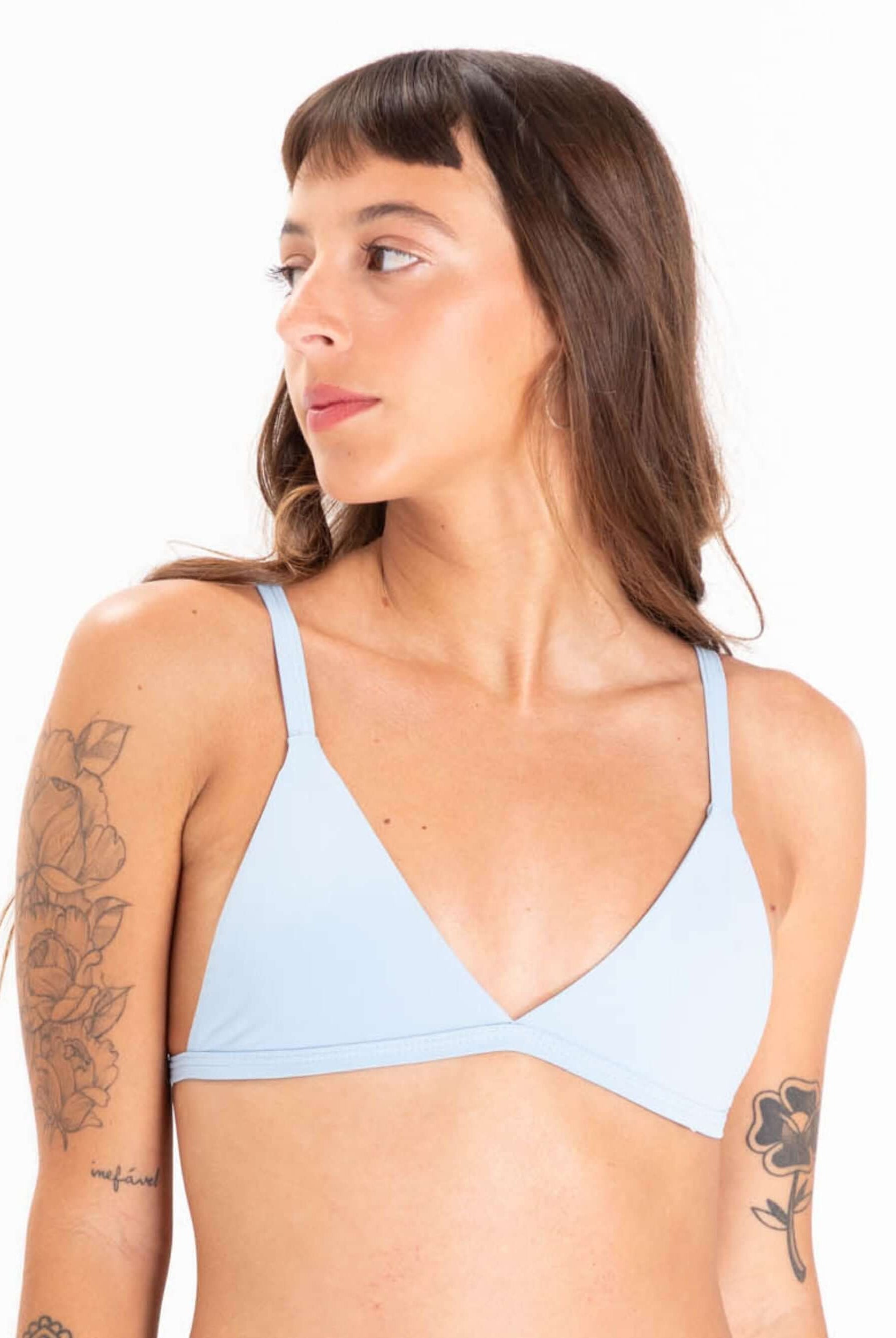 Sutiã Biquíni Mayim azul da Greenish, com modelo anatômico e sem transparência, ideal para o verão.