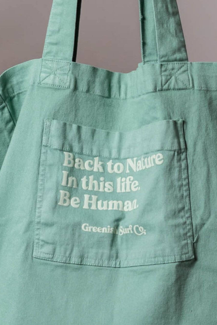 Tote bag Verde "Back to Nature" da Greenish, ideal para atividades diárias e estilo casual.