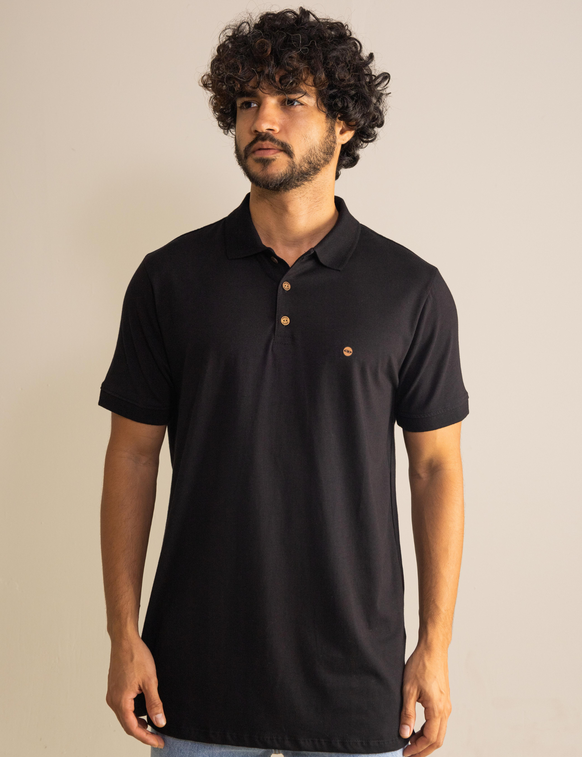 endlessmade poloシャツ Camisa Polo Retilinea - Preto | Greenish