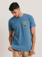 Camiseta azul Greenish, malha leve e macia, modelagem clássica, conforto ideal para o dia a dia.