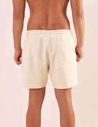 Short Moletom Artisan - Natural, back view showcasing retro style and comfortable fit, ideal for casual and relaxed outfits.