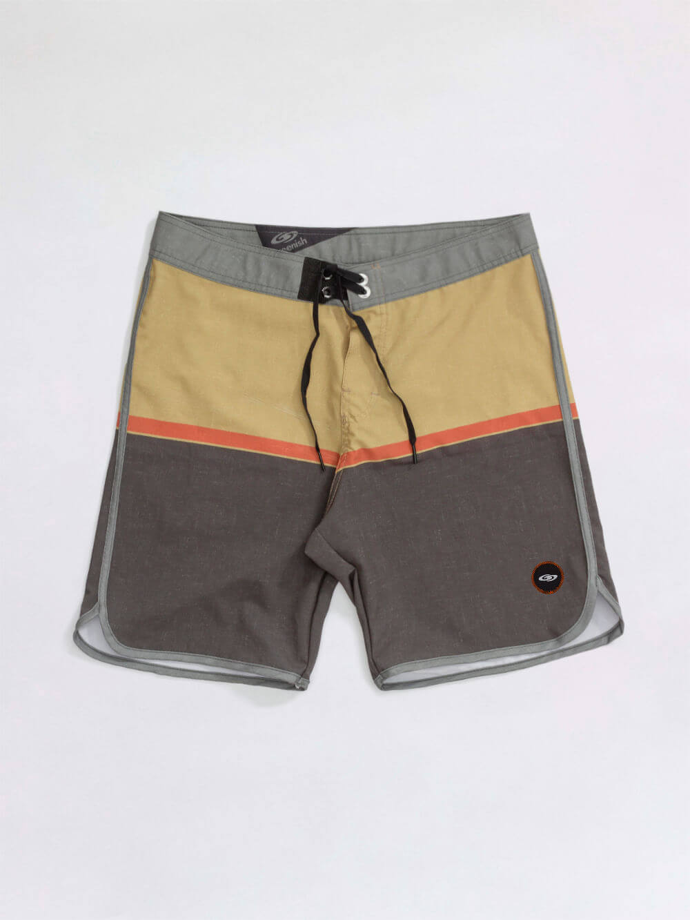 Boardshort Adventures Verde by Greenish, featuring anatomical waistband and stylish design, perfect for comfort and versatility.