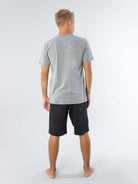 Camiseta vintage stripes mescla da Greenish, vista traseira, com modelagem clássica e conforto ideal.