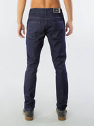 CALÇA SLIM FIT BASICA JEANS - UNICA by Greenish, showcasing a stylish back view in dark wash denim.