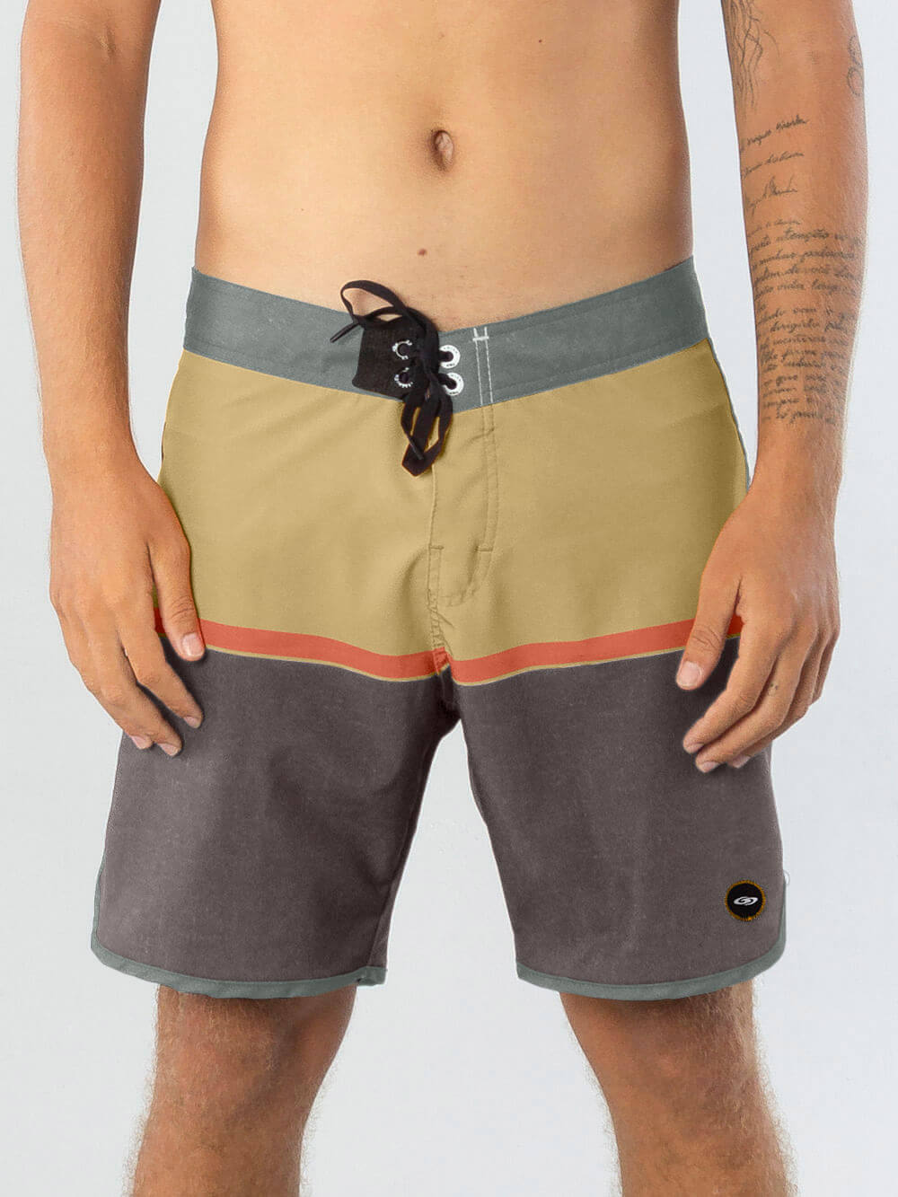 Greenish Boardshort Adventures - Verde, men's swimwear with comfortable fit, stylish design, and functional back pocket.