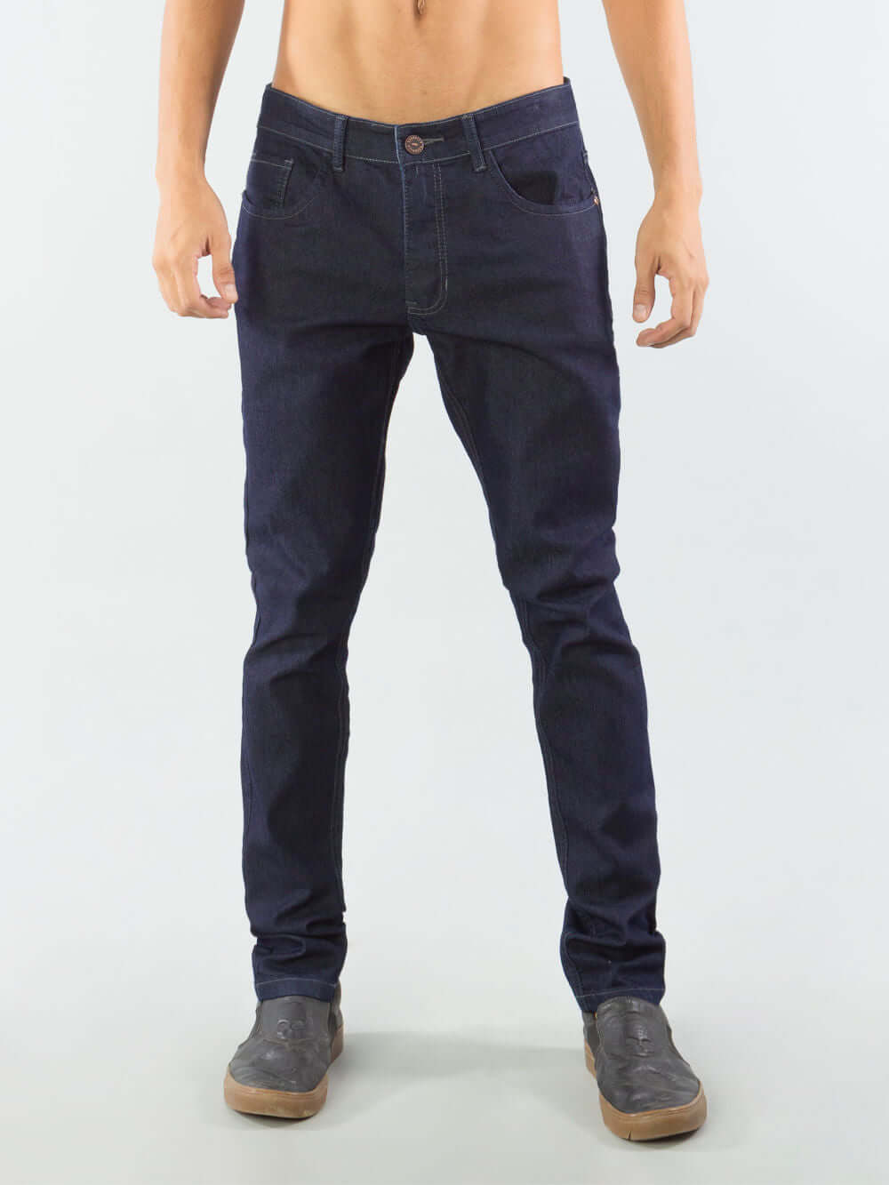 Slim fit basic jeans for men in dark wash by Greenish, perfect for casual and stylish outfits.