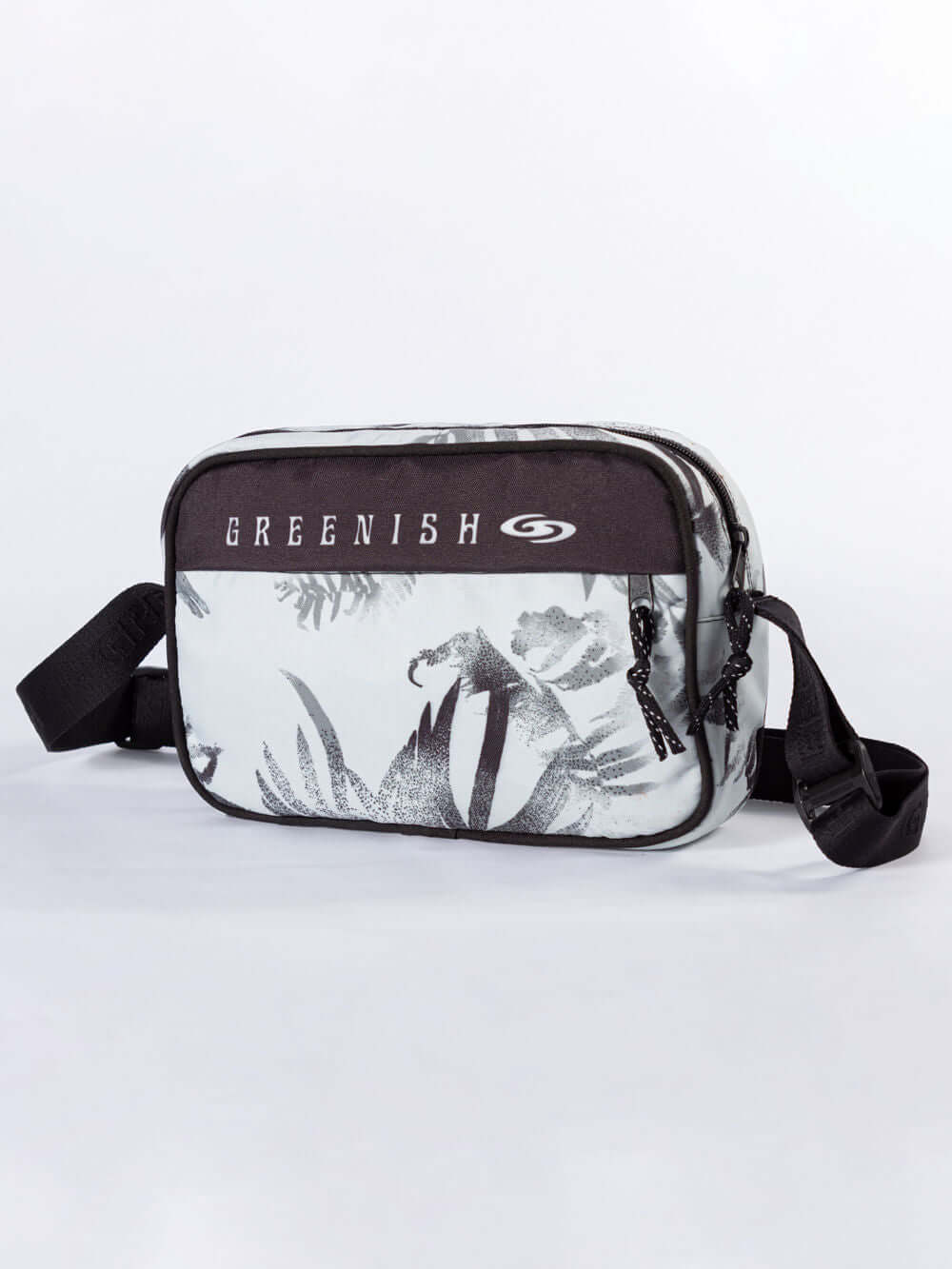 Greenish BAG NIGHT FOREST - CINZA, stylish gray bag with tropical print, perfect for casual outings.