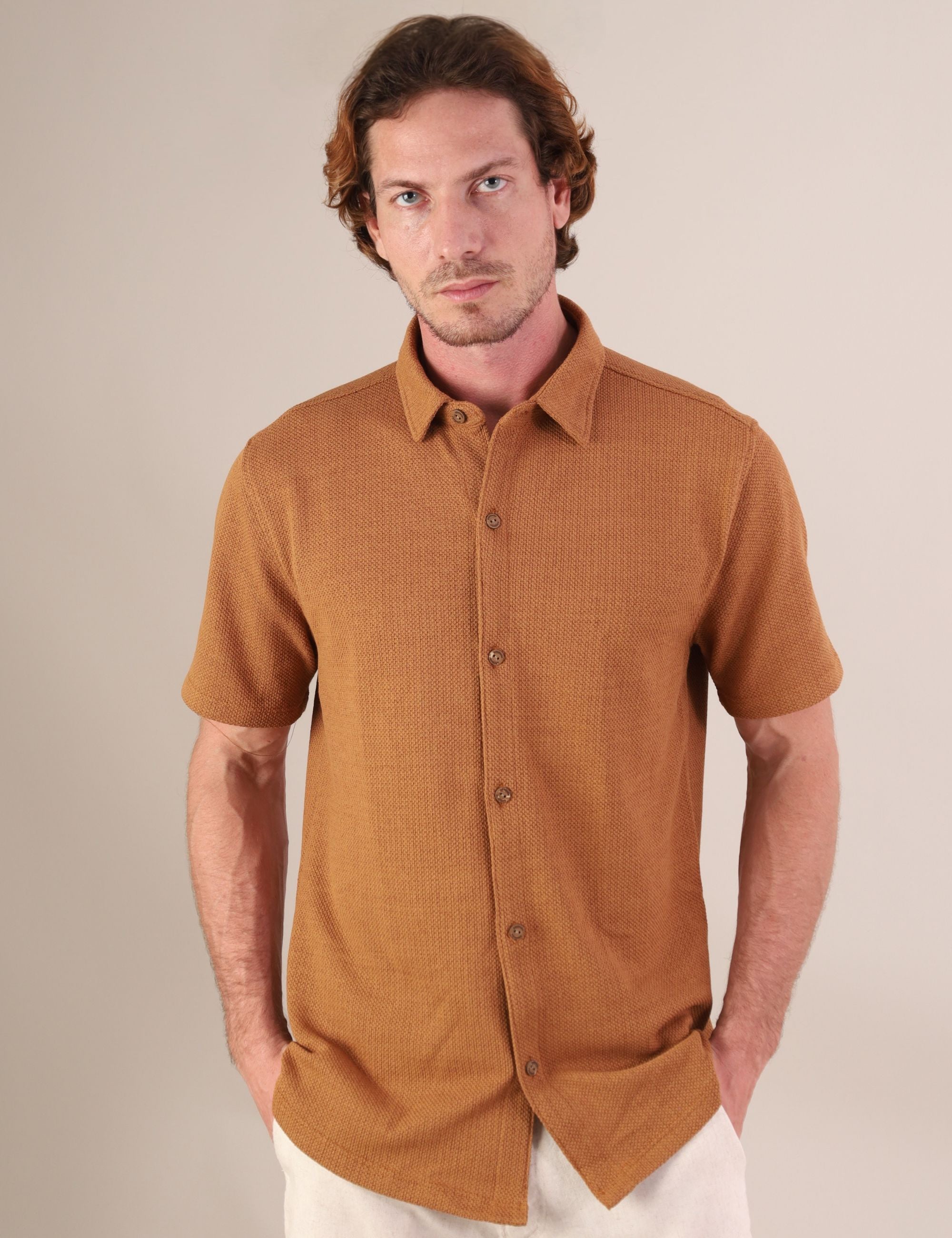 Camisa Botão Maré - Caqui