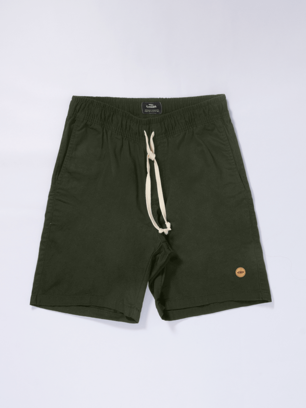Greenish Bermuda Basic Sarja shorts in green, perfect for summer wear and casual outings.