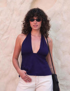 Blusa Jamile azul royal da Greenish, perfeita para dias quentes, com design elegante e moderna.