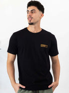 Camiseta Transition preta da marca Greenish, modelo unissex, uso casual, com detalhe em amarelo.