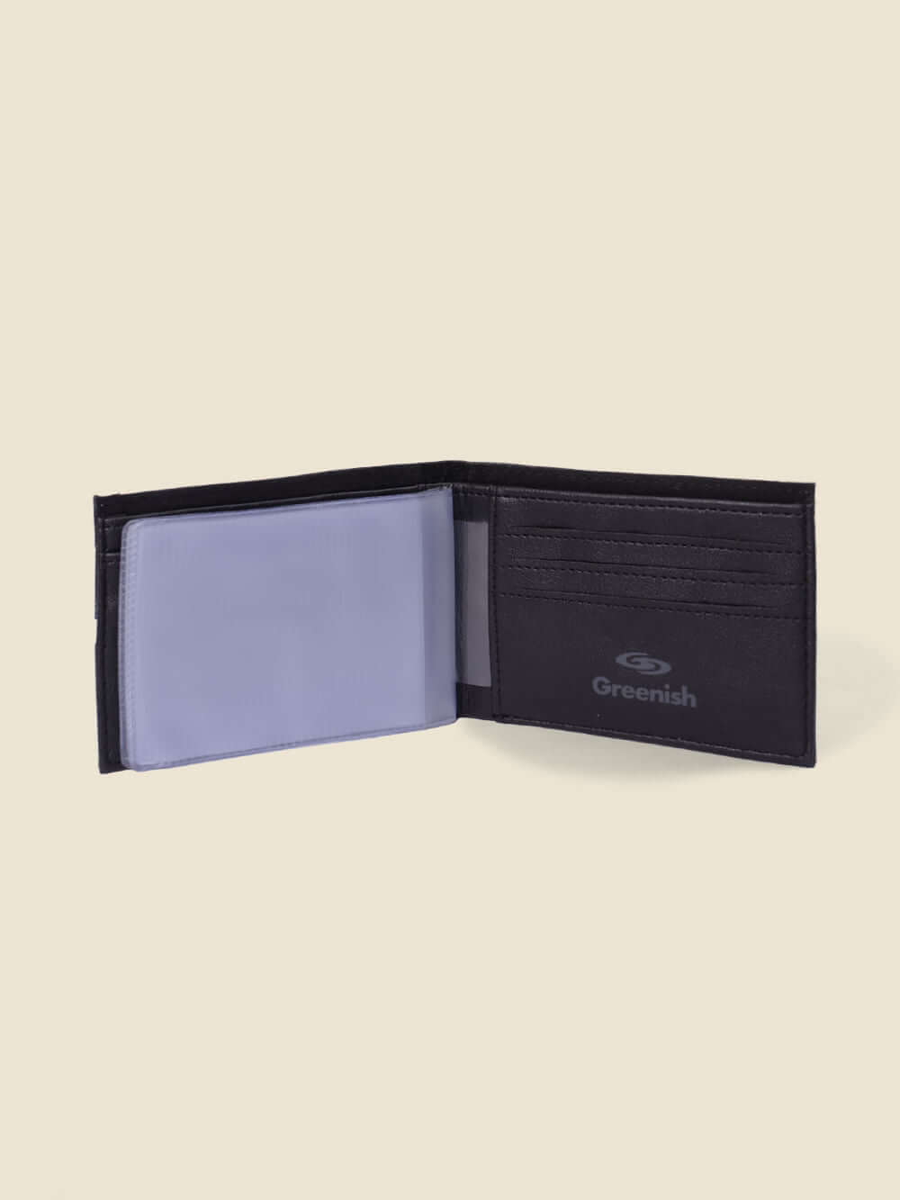 Carteira Classic Wave preto da Greenish, com design elegante e compartimentos para cartões, ideal para uso diário.