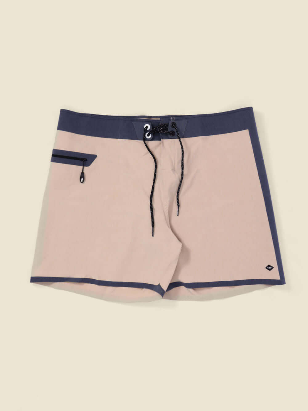 Boradshort Ultralight II Bege da Greenish, corte à laser, secagem rápida e ideal para esportes aquáticos.