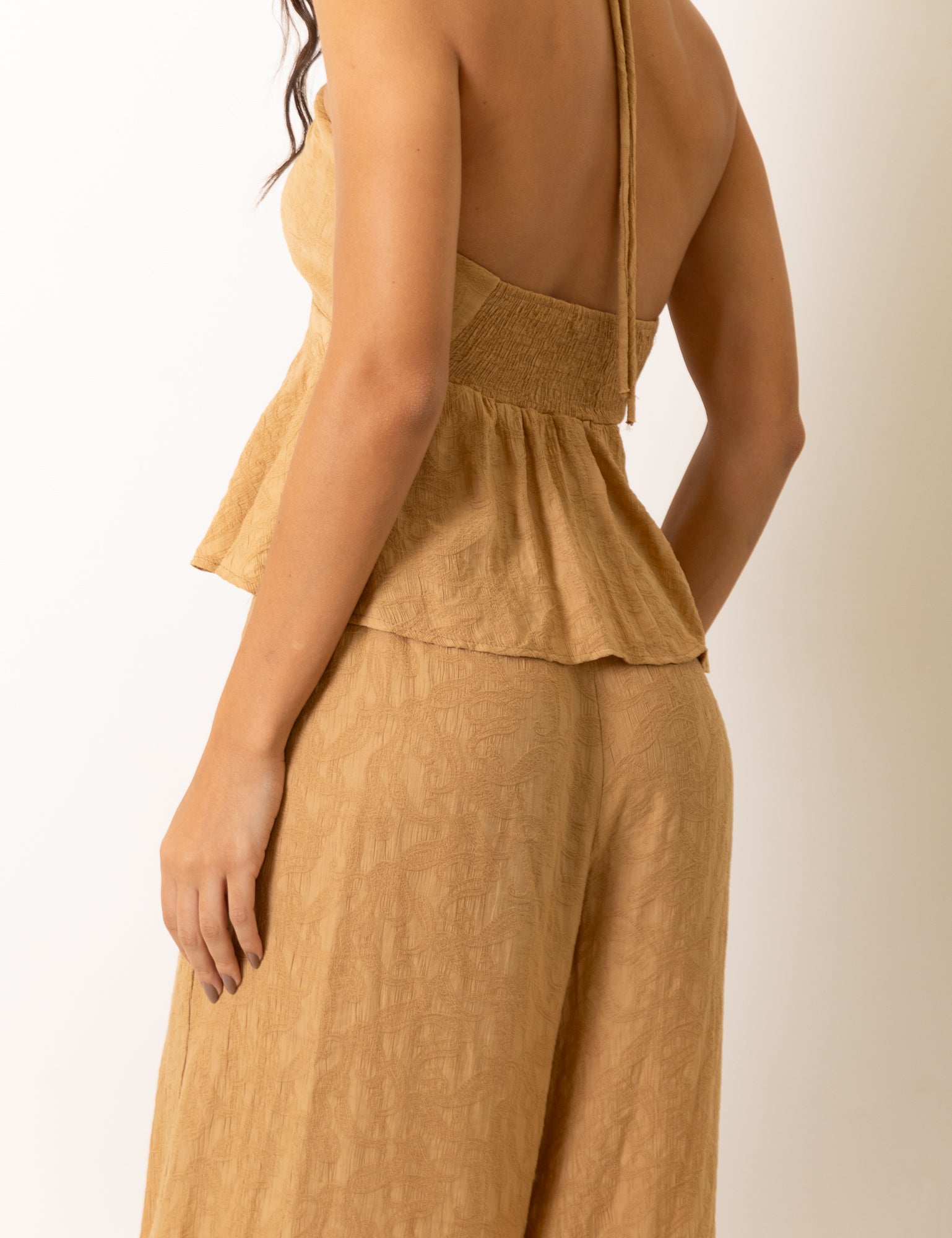 Greenish Calca Pantalona Regulavel Paisley - Caqui in elegant design