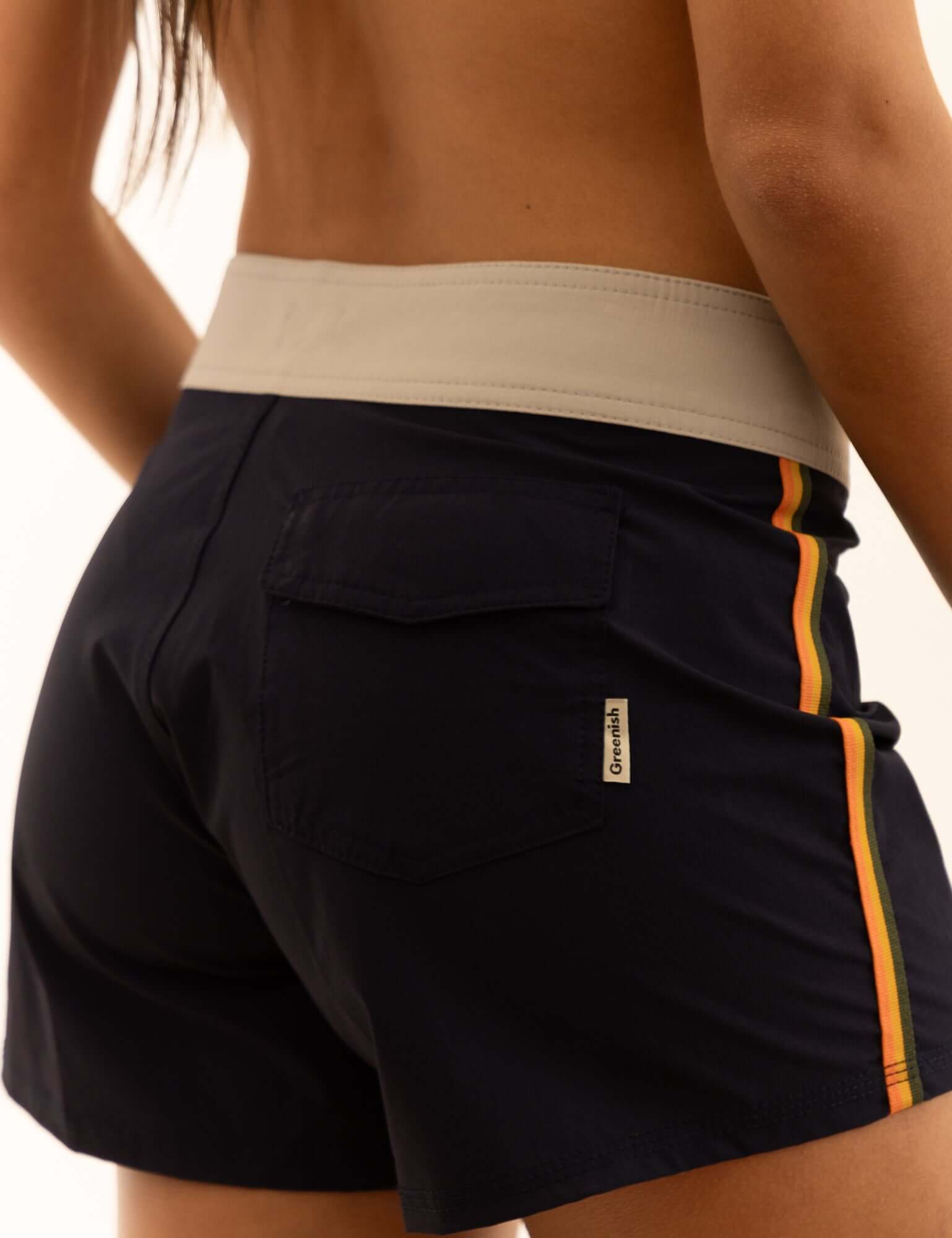 Boardshort Grnsh - Azul Marinho by Greenish, featuring a stylish design with short length and lace-up front closure for versatility.