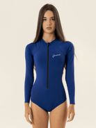 Maiô Azul Marinho da Greenish com proteção UV, fechamento em zíper e design confortável e estiloso.