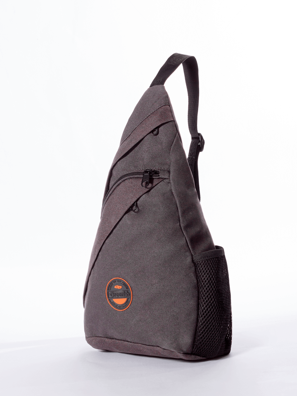 Mochila transversal sport cinza da marca Greenish, ideal para atividades esportivas e uso casual.