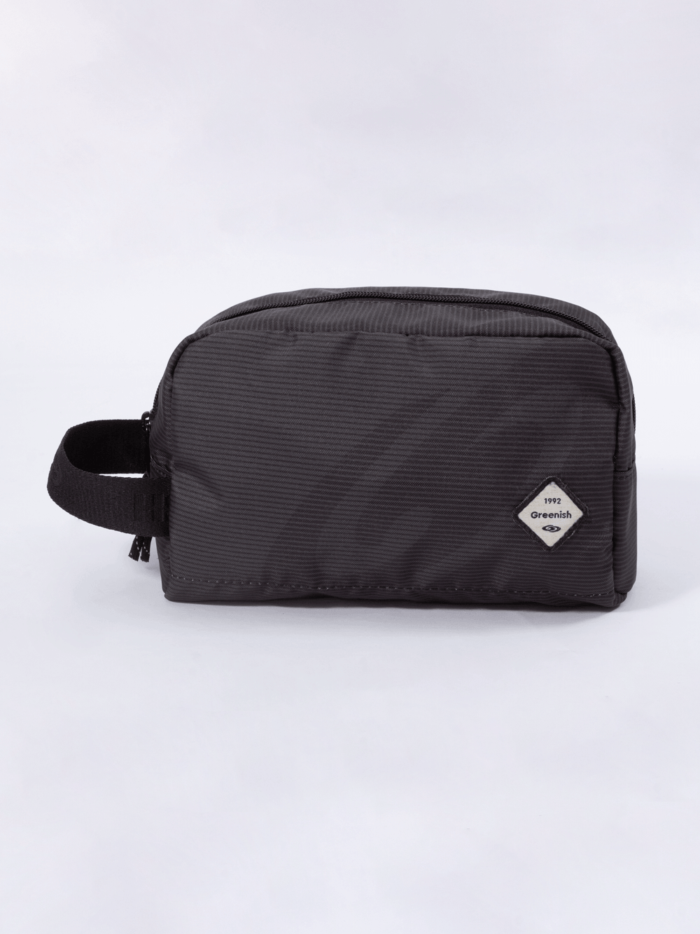 Necessaire Wave Logo preta da Greenish, ideal para organização de itens pessoais e de maquiagem.