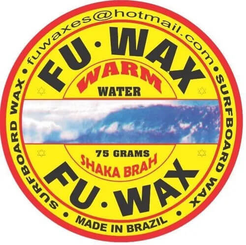 Cera para Surf FU WAX Warm Water - 75g, feita no Brasil, ideal para pranchas. Marca: Shaka Brah.