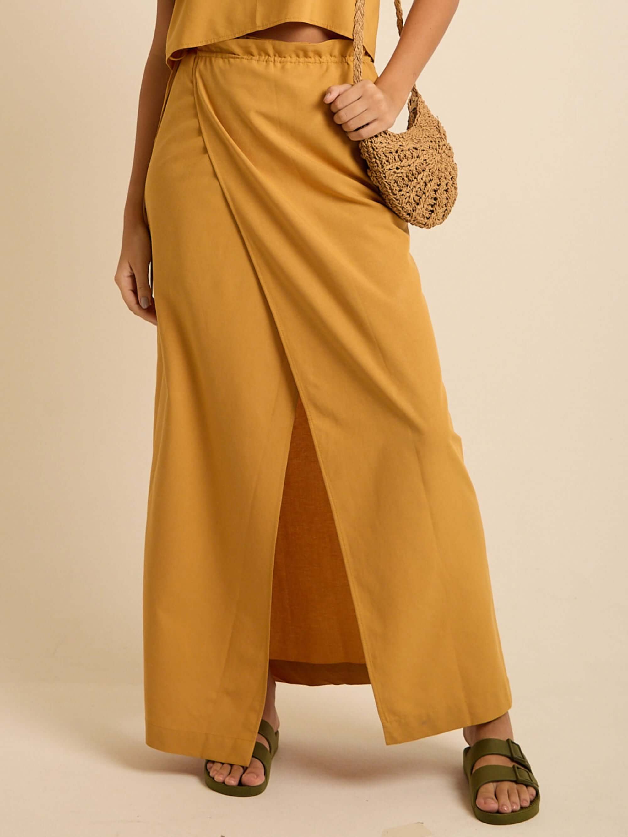 Saia Midi Envelope Tainá - Natural | Greenish