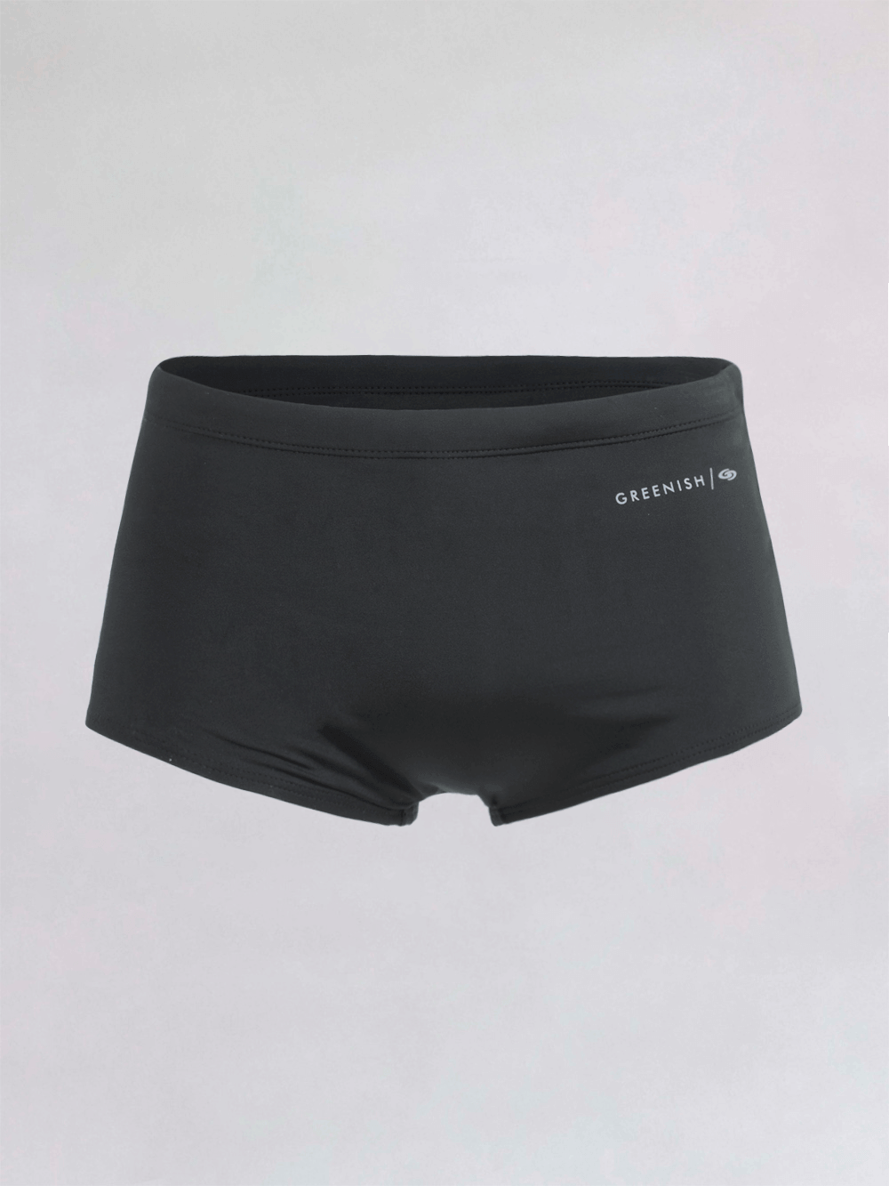 Sunga Larga Up Logo da Greenish em preto, com forro interno para conforto e evitar acúmulo de areia.