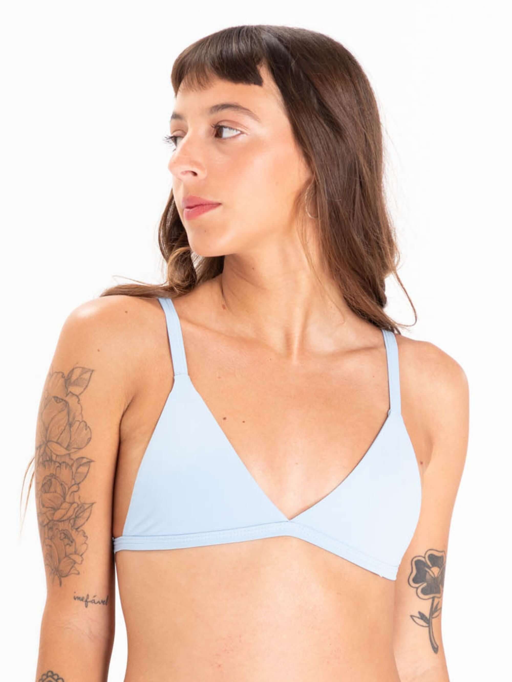 Sutiã Biquíni Mayim azul da Greenish, com modelo anatômico e sem transparência, ideal para o verão.